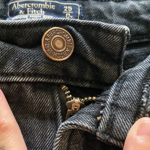 Black denim jeans-raw hem- size 25 - Picture 3 of 6